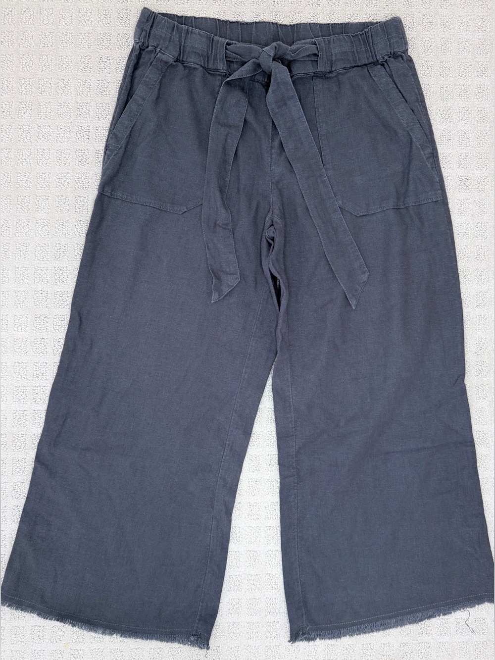Nordstrom Caslon Linen Blend Crop Pants Grey Size Extra Small XS